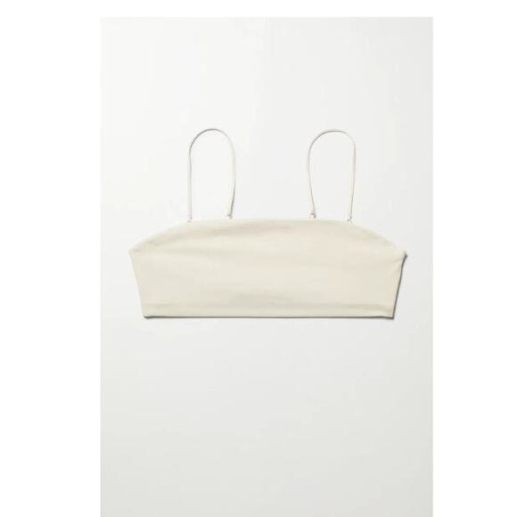 Weekday Bay Swim Top Bandeau off white sz Med Scandi Stockholm - Picture 2 of 9